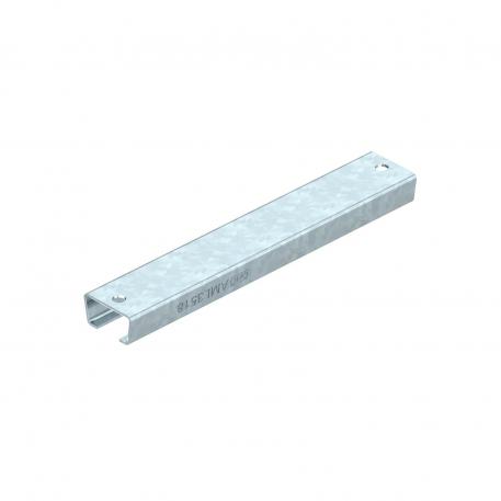 Rail d'ancrage AML3518P, fente 16,5 mm, perforation ronde FT 200 | 35 | 18 | 1,5 | Acier | galvanisé à chaud par trempage | 