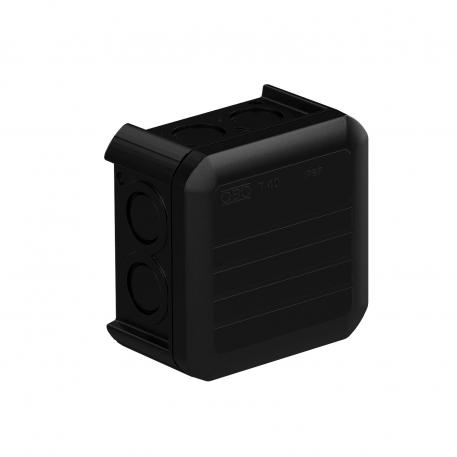 Junction box T40 with pre-marking, closed 77x77x46 | 7 | IP67 | noir graphite ; RAL 9011