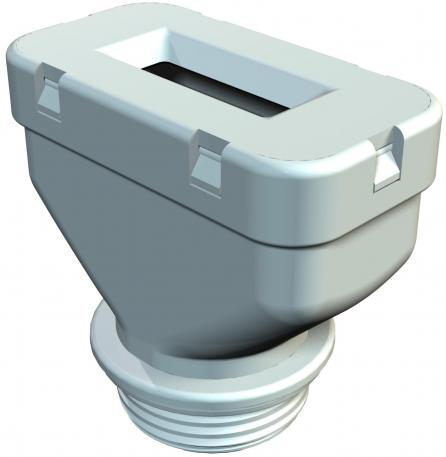 Presse-étoupe pour câbles plats, filetage métrique M32, gris pierre 28,5 | 31,5 | 8,5 | 10,5 | M32