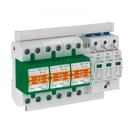 Pack de protection MCD + V20 à 3 pôles avec report d'alarme