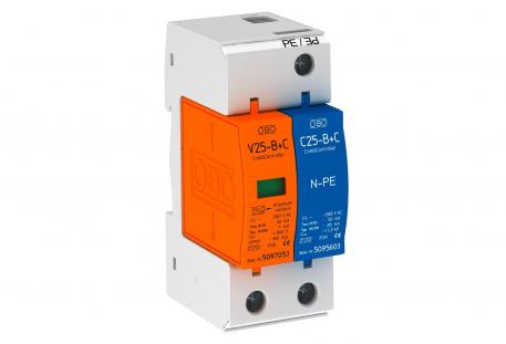 Parafoudre combiné V25, 1 pôle+NPE, 280 V 1+N/PE | 280 | IP20