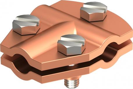 Raccord en Té pour Rd 8-10 mm, à trois fois vissé Cu