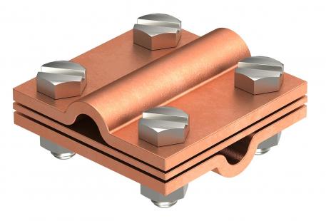 Raccord en croix avec plaque intermédiaire pour Rd 8-10 mm Cu