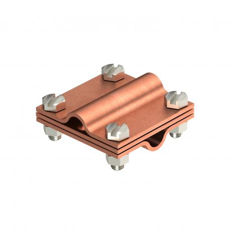 Raccord en croix avec plaque intermédiaire pour Rd 8-10 mm Cu