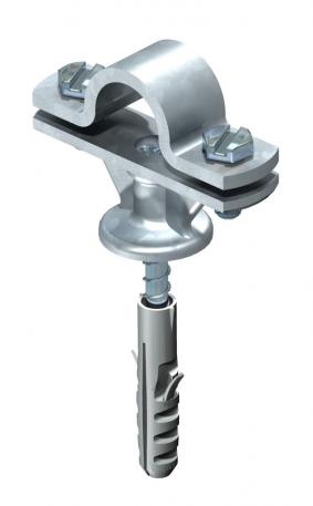 Support pour tige Rd 16 mm, avec vis et tampon Rd 16