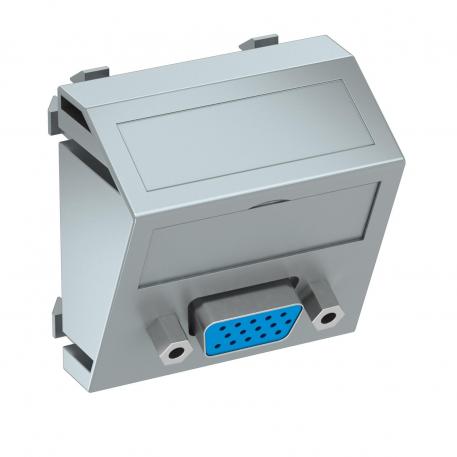 Prise VGA, 1 module, sortie oblique, comme raccord à vis  |  | VGA | alu peint