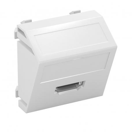 Prise HDMI, 1 module, sortie oblique, raccord à vis  |  | HDMI | blanc pur; RAL 9010
