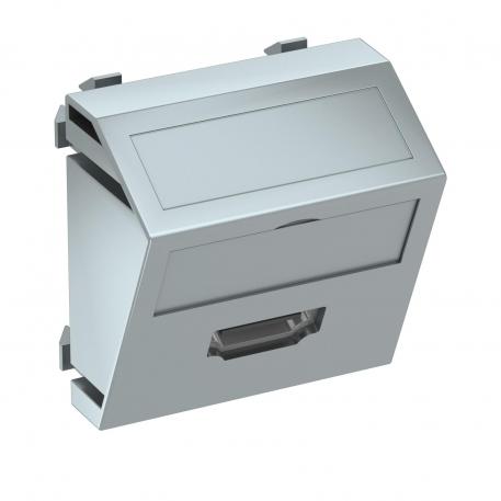 Prise HDMI, 1 module, sortie inclinée, à vis  |  | HDMI | alu peint