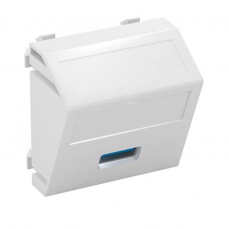 Prise USB 2.0 / 3.0, 1 module, sortie oblique, comme raccord à vis