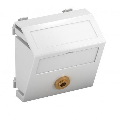 Prise miniport, 1 module, sortie oblique, avec raccord soudé