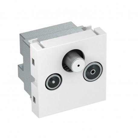 Prise d'antenne, 1 module, TV/Radio/SAT, prise coaxiale, blanc pur blanc pur; RAL 9010