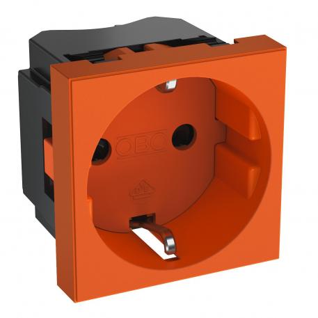0° socket, protective contact, single 1 | simple 0° | orange pur ; RAL 2004