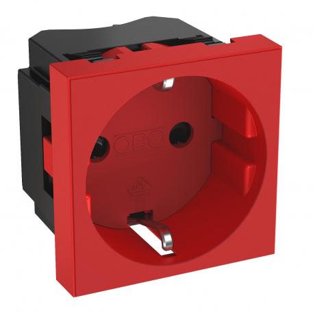 0° socket, protective contact, single 1 | simple 0° | rouge signal ; RAL 3001