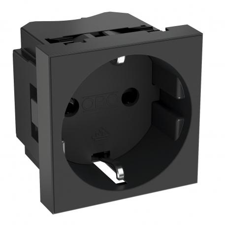 0° socket, protective contact, single 1 | simple 0° | gris foncé ; RAL 7021
