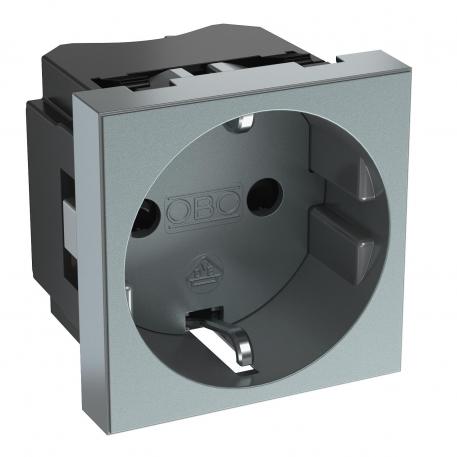 0° socket, protective contact, single 1 | simple 0° | alu peint