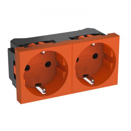 0° socket, protective contact, double 2 | double 0° | orange pur ; RAL 2004