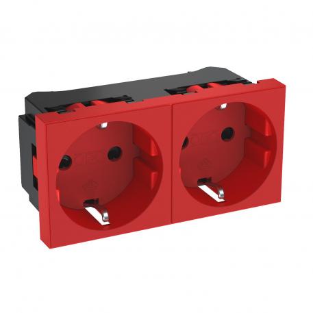 0° socket, protective contact, double 2 | double 0° | rouge signal ; RAL 3001