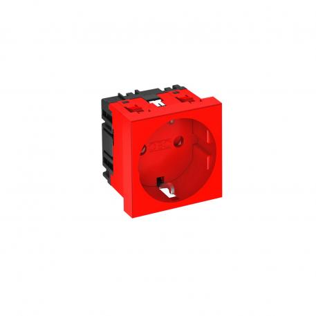 Prise de courant 0°, contact de protection, simple 1 | simple 0° | rouge signal ; RAL 3001