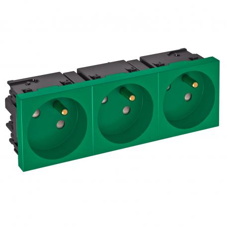 Prise de courant 33°, Connect 45, avec fiche de terre, triple, vert menthe 3 | triple 33° | vert menthe ; RAL 6029