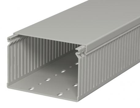 Goulotte de câblage, type LK4 80120 2000 | 120 | 80 | Perforation au fond | gris pierre; RAL 7030