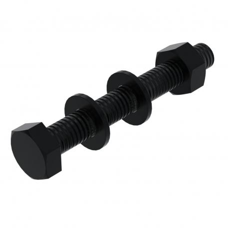 Hexagonal bolt M10, black, G 10 | 80 | 17 | 10 | Acier