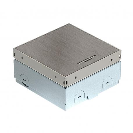 Prise de sol UDHOME-ONE, sans évidement pour l’insertion du revêtement de sol, équipement libre, acier inoxydable, plaque décorative : Cross hatch