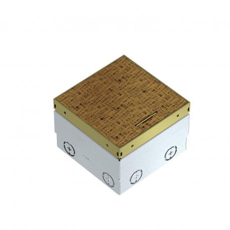 Prise de sol UDHOME2, avec sortie de câble, sans évidement dans le revêtement de sol, sans équipement, laiton, plaque décorative : Hammer blow