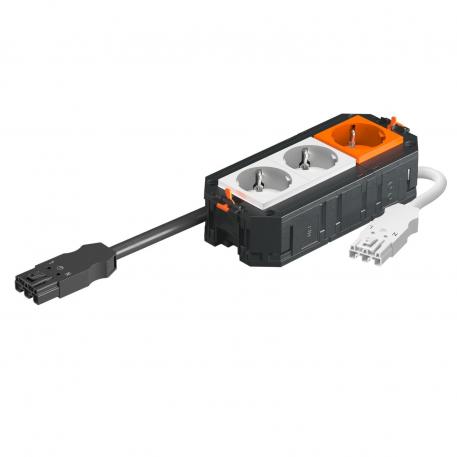 UTC3 W avec 2+1 prises de courant à contact de protection, blanc et orange