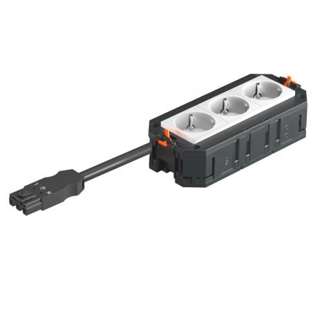 UTC3 W avec 3 prises de courant à contact de protection, blanc