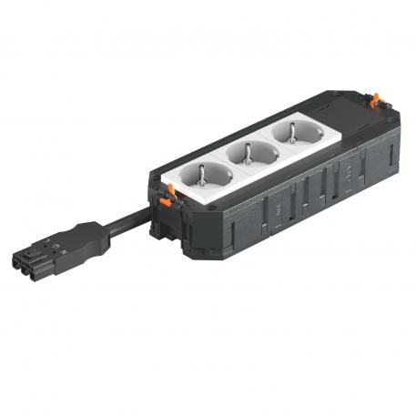 UTC4 W avec 3 prises de courant à contact de protection, blanc