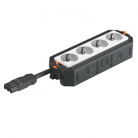 UTC4 W avec 4 prises de courant à contact de protection, blanc