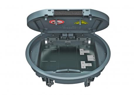 Boîtier de sol GESR9 avec coulisseau d'arrêt 5 | R9 | gris fer ; RAL 7011