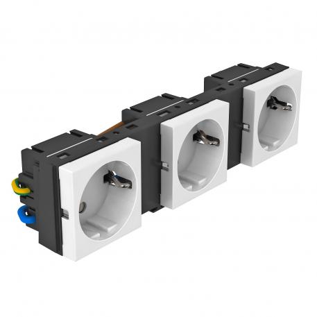 Cadre de montage pour MT45V, prêt à l'emploi, avec 3 prises avec contact de protection 