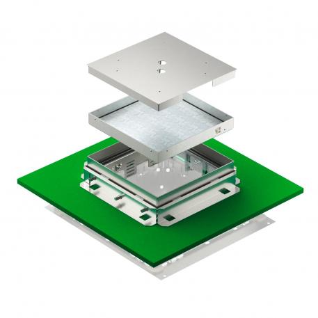 Cassette réglable en hauteur pour trappe d'inspection, RKNUZD3, acier inoxydable 136 |  | 25 | 81 | Aucune sortie de câble | 9
